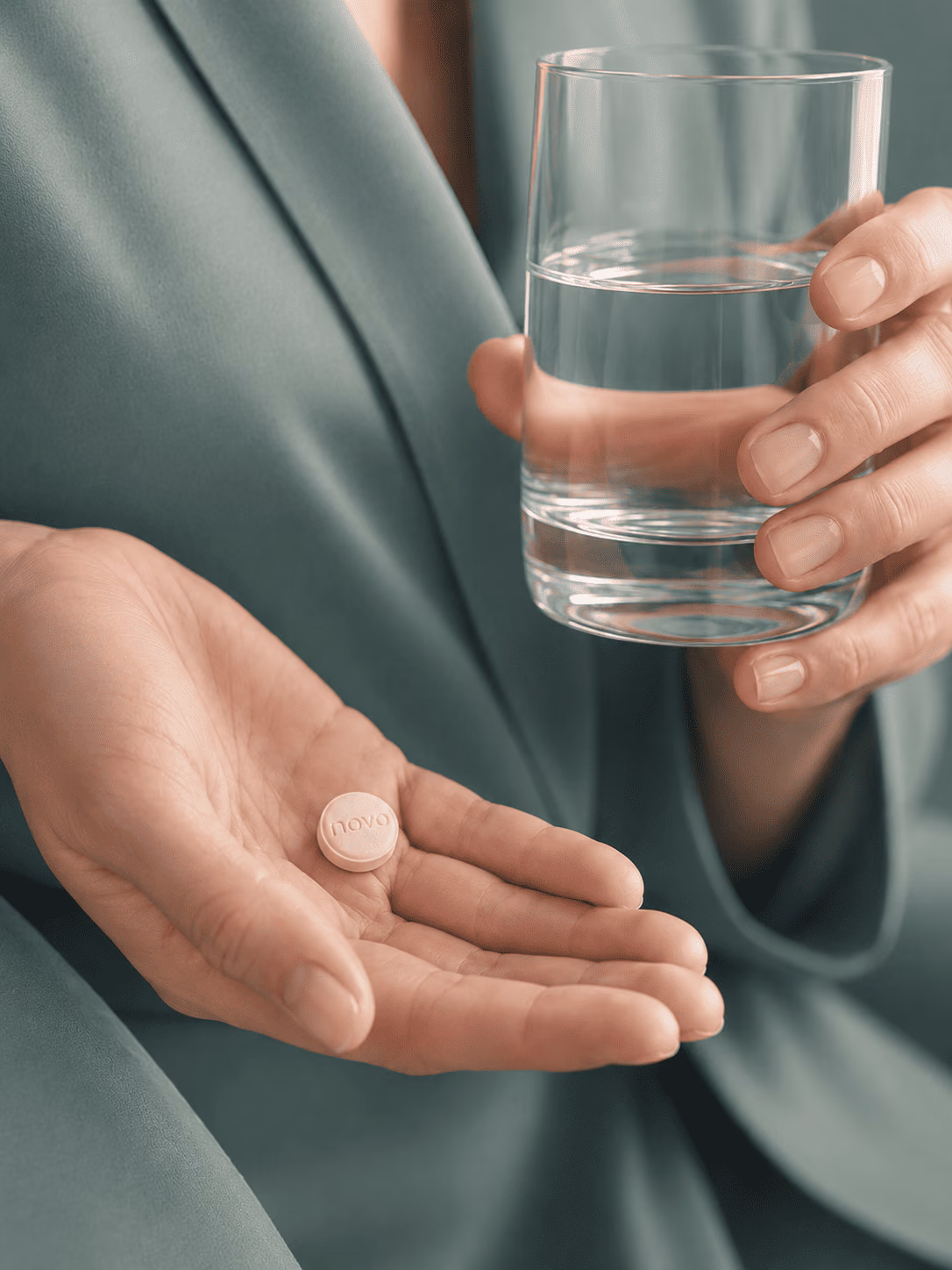 Taking the Wegovy Pill (oral semaglutide) with a glass of water
