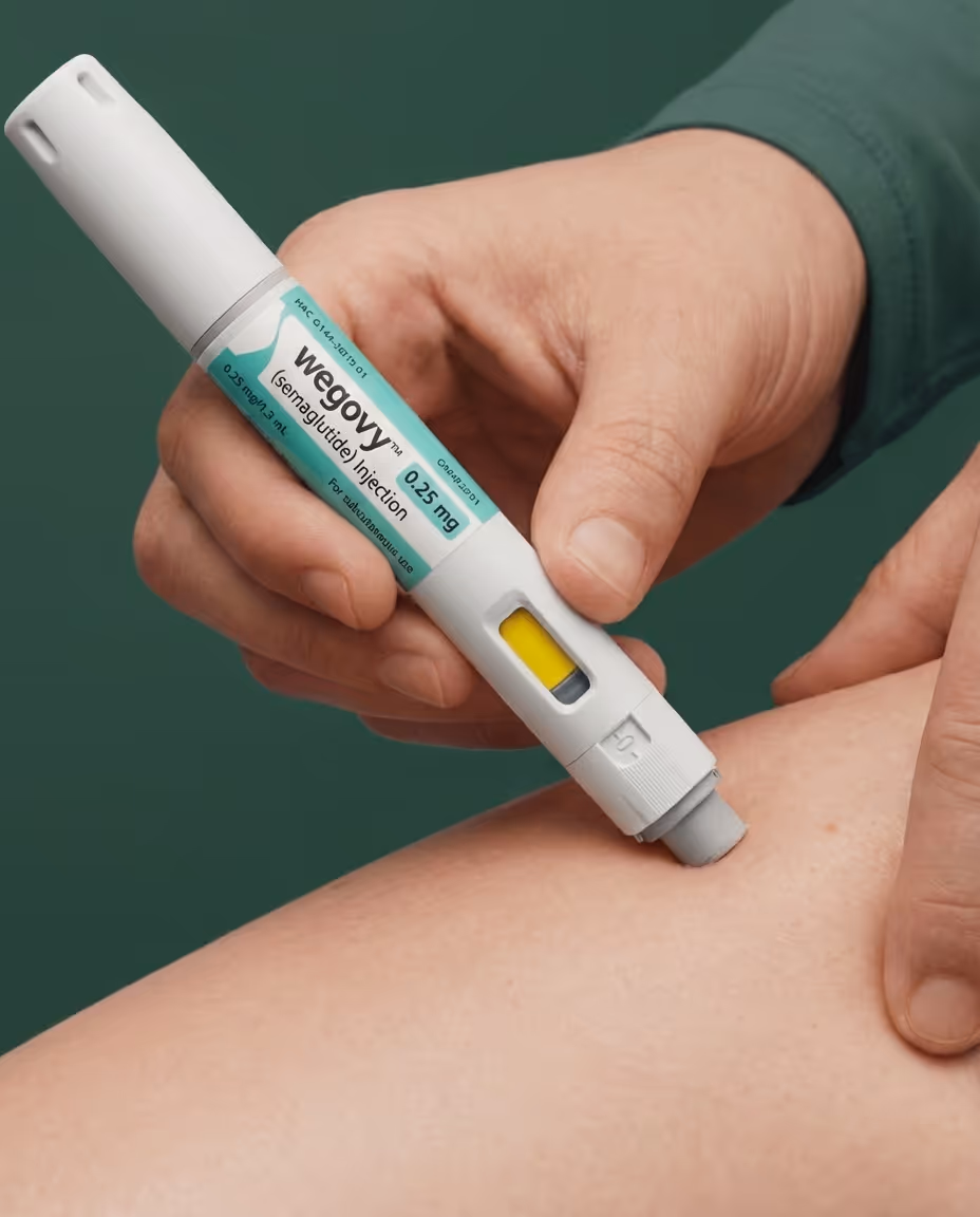 Wegovy (semaglutide) FlexTouch pen being used