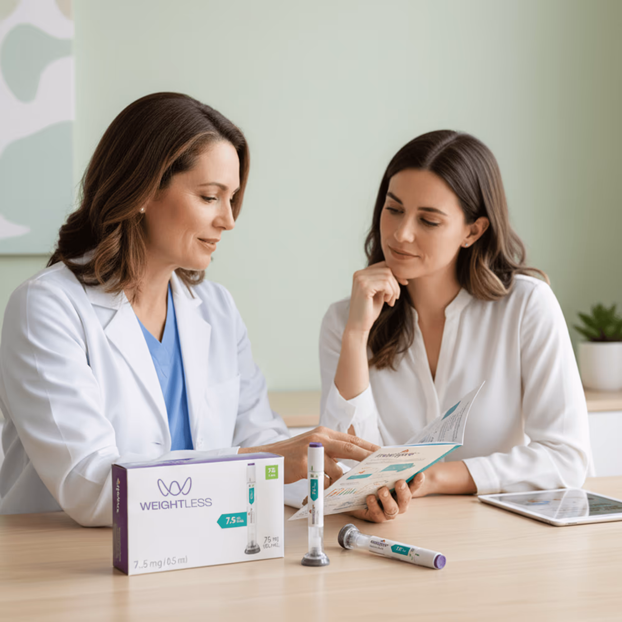 A Weightless clinician during a consultation
