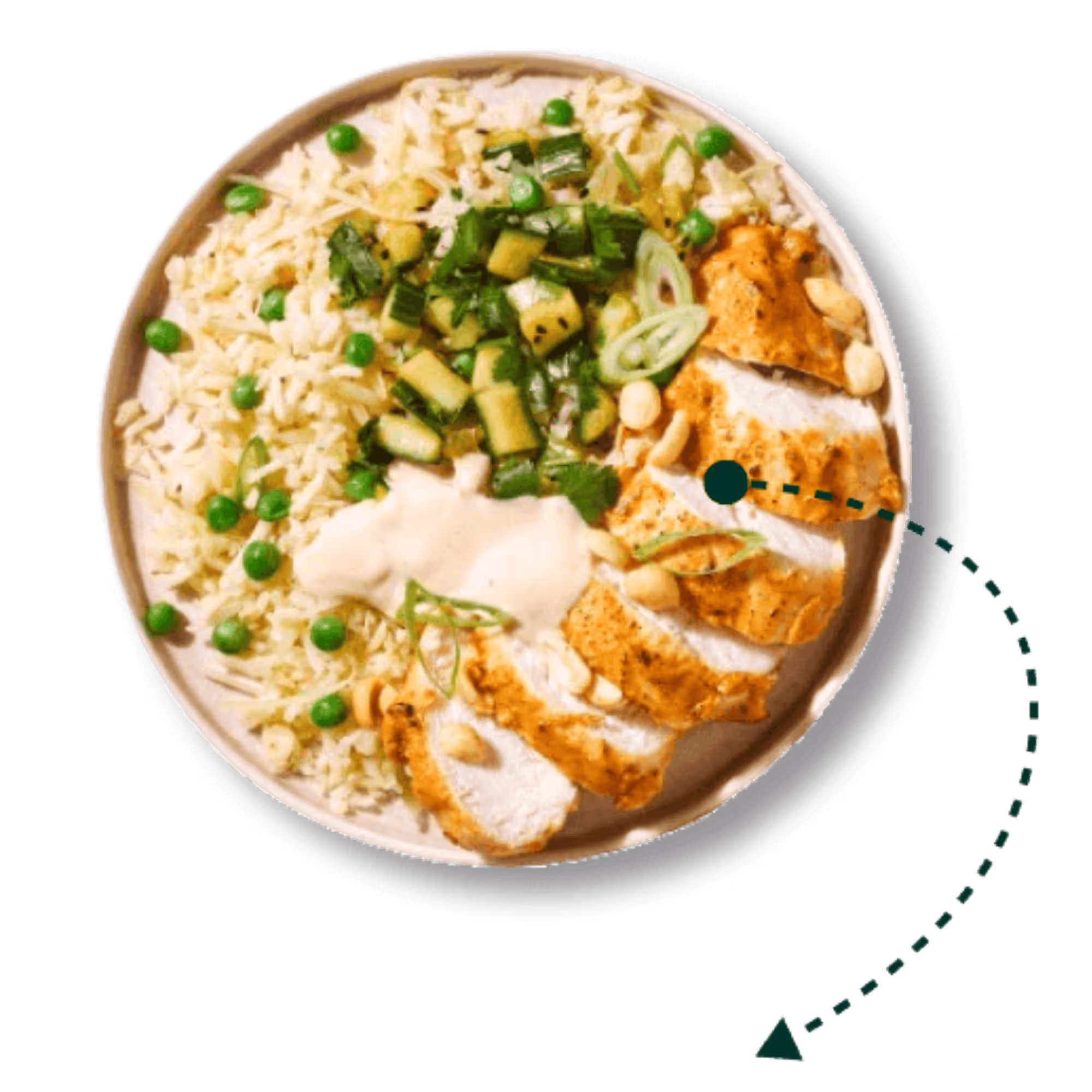A healthy meal prepared with the Weightless nutrition tools