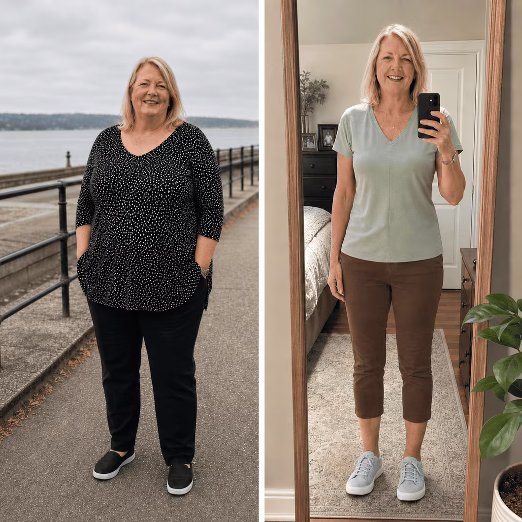 Elizabeth Draper before and after weight loss with Weightless